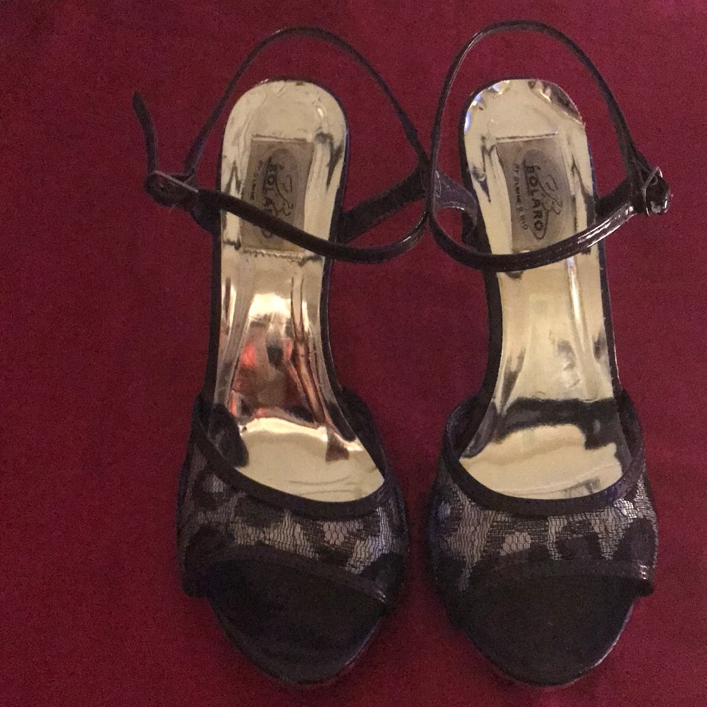 Purple and silver heels